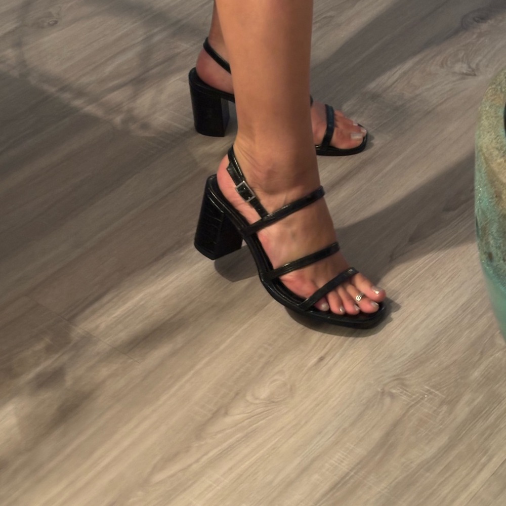 Urban Outfitters Black Strappy Block Heels
